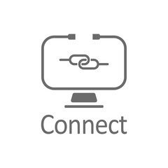 Link sign, vector chain symbol computer theme