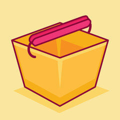 shopping basket isolated cartoon vector illustration 