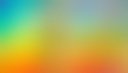Yellow orange blue gradient formless background for hot summer design. Soft abstract texture. Vivid tropical colors.