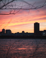 sunset over the city