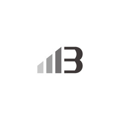 letter m b mobile phone signal symbol logo vector