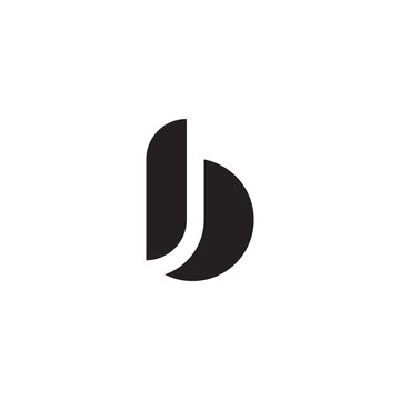 letter bj curves geometric simplicity concept logo vector