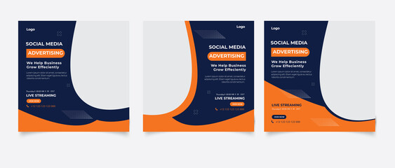 Digital marketing live webinar and corporate social media post template 