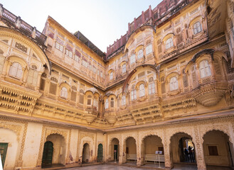 Fototapeta na wymiar Inner court of Mehrangarh fort in Jodhpur, India.