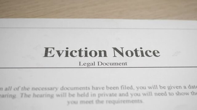 Eviction Notice Legal Document Closeup