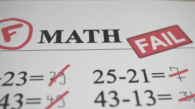 Fail Math Test From School With Wrong Answers