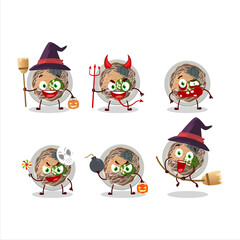 Halloween expression emoticons with cartoon character of tachigui soba