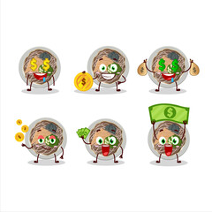 Tachigui soba cartoon character with cute emoticon bring money