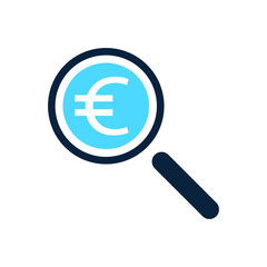 Euro financial audit icon design isolated on white background