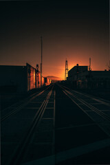 Fototapeta na wymiar Railroad sunrise