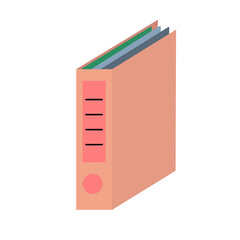 Folder icon in trendy flat style. Folder with documents on white background, vector. 