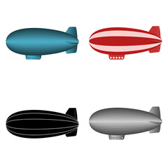 Obraz premium Blimp airship vector icon set.