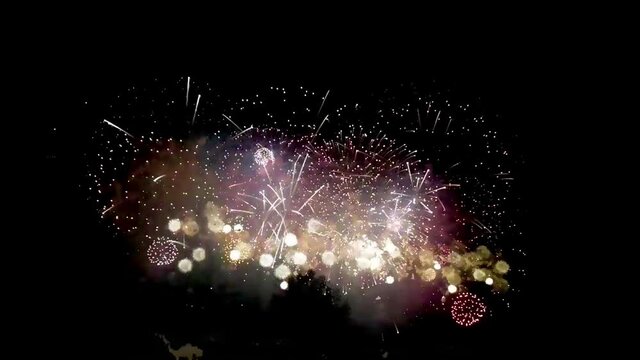 Fireworks Exploding in slow Motion