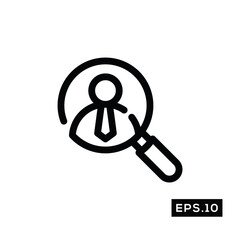 Job Recruitment line Icon. Find Job Icon Vector Illustration Template For Web and Mobile