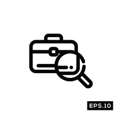 Job Recruitment line Icon. Find Job Icon Vector Illustration Template For Web and Mobile