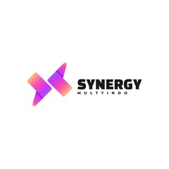 Vector Logo Illustration Synergy Gradient Colorful Style.