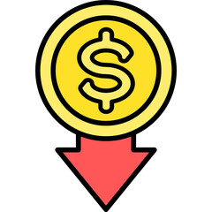money loss icon vector