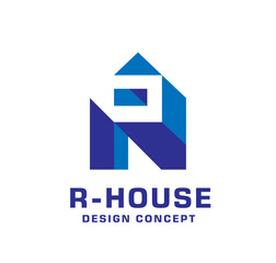 modern initial letter R with roofing style. real estate logo concept

