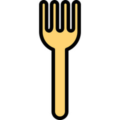 wooden fork icon vector