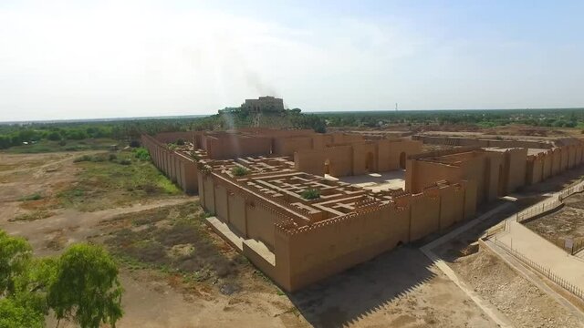 drone shot of The historic city of Babylon