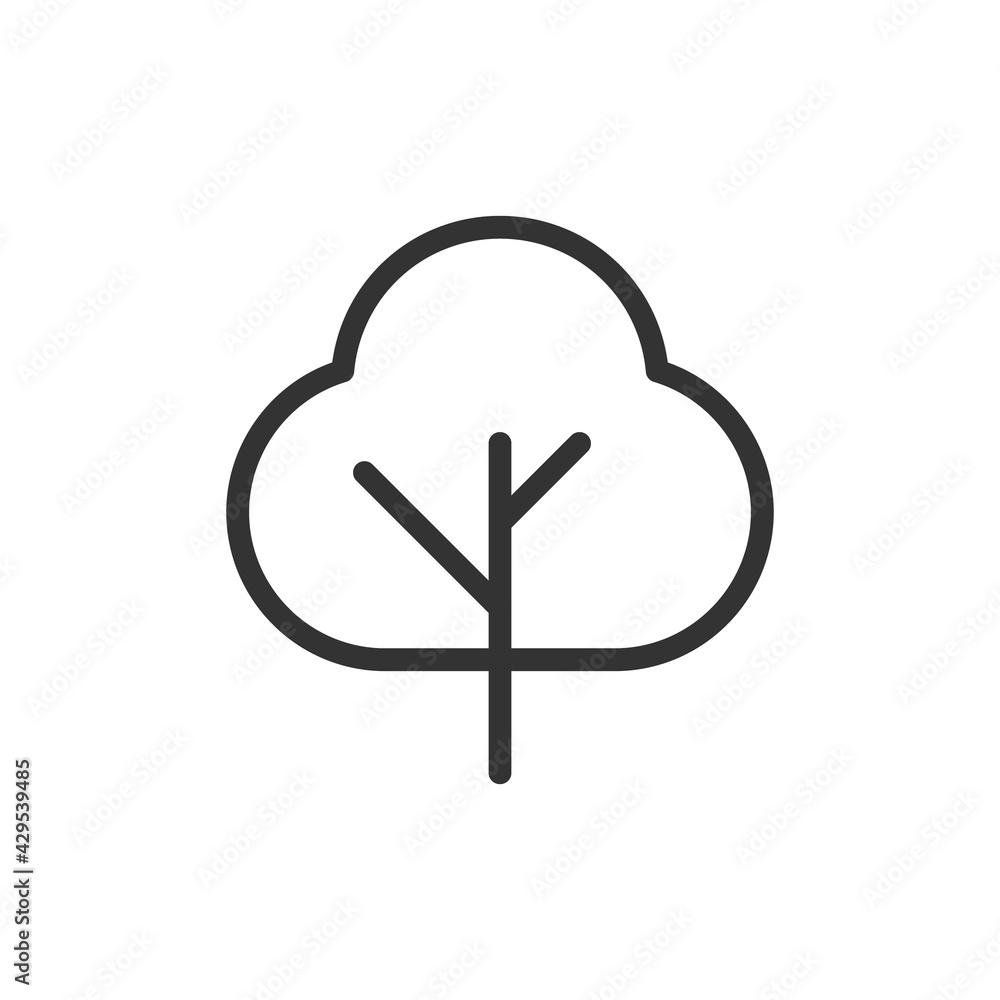 Poster tree line icon.