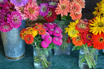 Colorful autumn bouquets