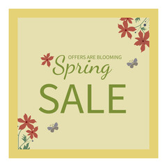Flat spring sale background Free Vector.Eps10.