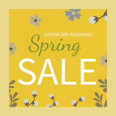 Flat spring sale background Free Vector.Eps10.