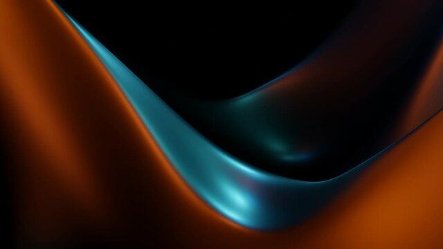 Smooth fluid wavy metallic motion background animation. Absract 3D rendering liquid background texture with gradient colors.