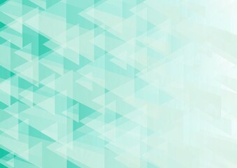 緑色の三角形で描かれた透明感のある抽象背景