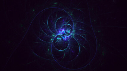 3D rendering abstract multicolor fractal light background