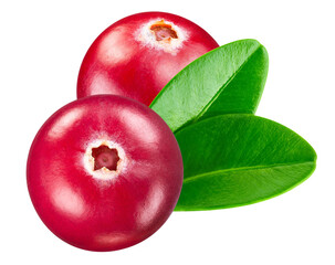 Raspberry berry with leaves isolated on white background
