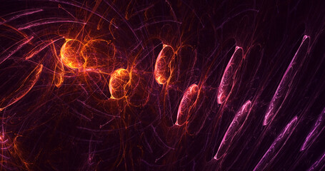 3D rendering abstract multicolor fractal light background