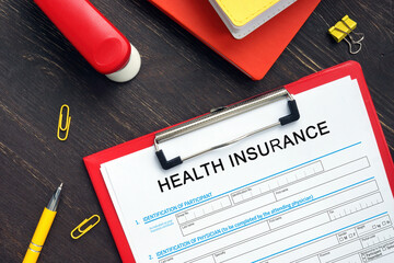  HEALTH INSURANCE Application Form sign on the financial document