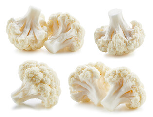 Cauliflower collection isolated