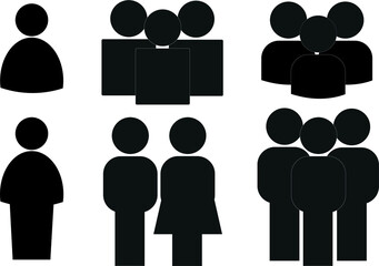 people icon Silhouette on white background