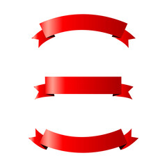 Red Vector Ribbons Banner Vector Illustration