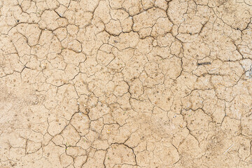 Brown dry soil or desert cracked ground texture background,land arid earth warming.