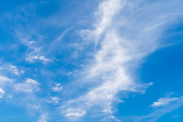 beautiful airatmosphere bright blue sky background abstract clear texture with white clouds.