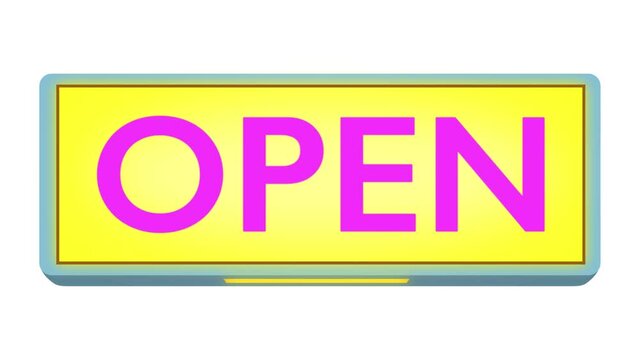 OPNEサインランプ　明所　白背景・グリーンバック　4K