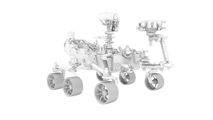 moon Mars space vehicle 3D rendering computer model isolated on white background © Sepia100