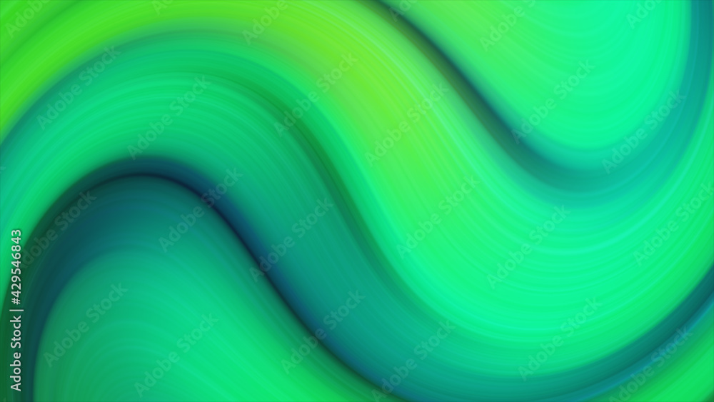 Poster liquid green gradient color, 3d animation graphic design elements. dynamic abstract background