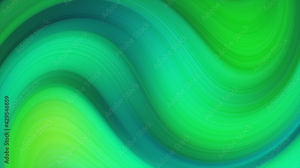 Poster liquid green gradient color, 3d animation graphic design elements. dynamic abstract background