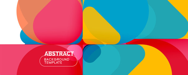 Modern geometric round shapes and dynamic lines, abstract background. Vector illustration for placards, brochures, posters and banners
