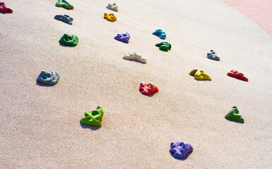 Outdoor sports ground. Street simulator. Climbing wall for children