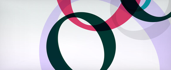 Ring geometric shapes, o letter repetition wallpaper. Abstract background for business or technology presentations, internet posters or web brochure covers