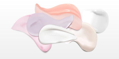 Cream texture stroke isolated on transparent background. Facial creme, foam, gel or body lotion skincare icon.