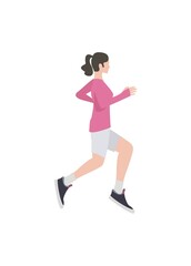 Fototapeta na wymiar Young woman running. Simple illustration
