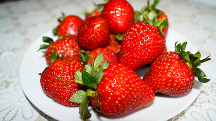 strawberries on a plate