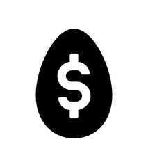 Dollar in egg icon vector.